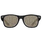 Heart Leopard Pattern in Natural Colors Retro Zonnebril (Voorkant)