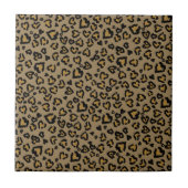 Heart Leopard Pattern in Natural Colors Tegeltje (Voorkant)