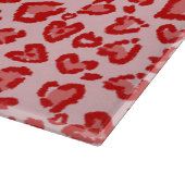 Heart Leopard Pattern in Red on Blush Snijplank (Hoek)