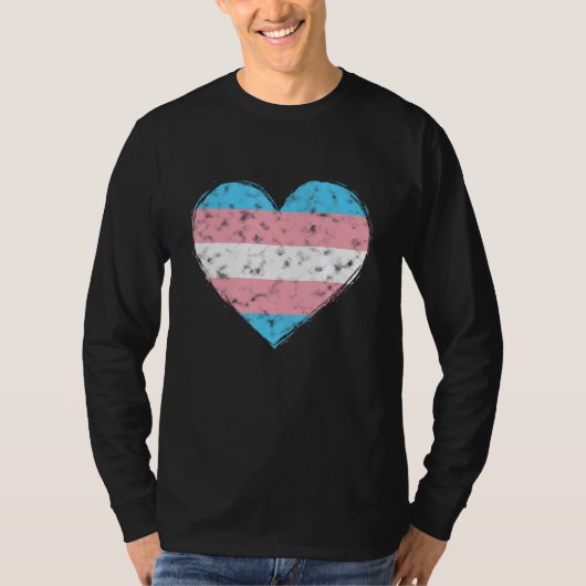 Heart LGBT Pride Month Retro LGBTQ Transgender Fla T-shirt (Voorkant)
