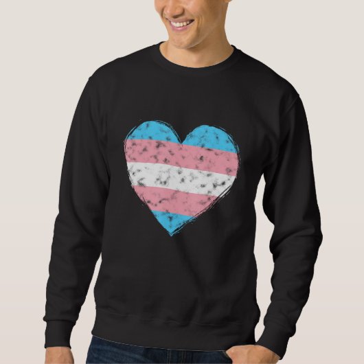 Heart LGBT Pride Month Retro LGBTQ Transgender Fla Trui (Voorkant)