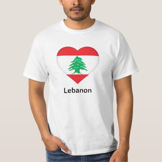 Heart - Libanese vlag T-shirt (Voorkant)