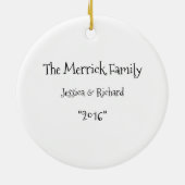 Heart Lijst Aangepast toetsenbord Kerstmis Keramisch Ornament (Achterkant)