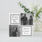 Heart Lijst Black White Photo Valentijn Day Card (Staand voorkant)