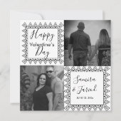 Heart Lijst Black White Photo Valentijn Day Card (Voorkant)