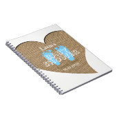 Heart Lijst Burlap Baby shower Guest Book Notitieboek (Rechterzijde)