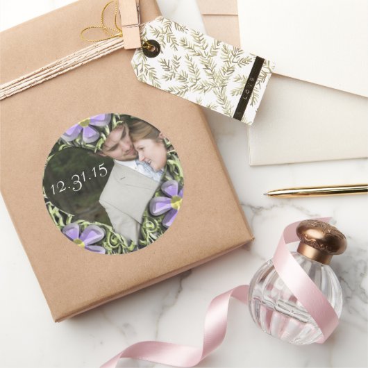 Heart Lijst Daisy Wedding Stickers Je foto (Geschenken)