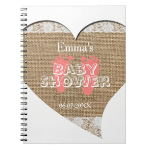 Heart Lijst  Lace Baby shower Guest Book Notitieboek