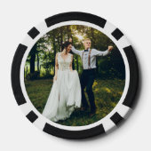 Heart Lijst Monogrammed Foto Poker Chips (Achterkant)