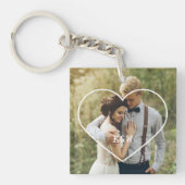 Heart Lijst Monogrammed Foto Sleutelhanger (voorkant)