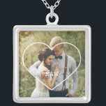 Heart Lijst Monogrammed Foto Zilver Vergulden Ketting<br><div class="desc">Elegant en eenvoudig gepersonaliseerd fotoontwerp,  perfect voor moederdag,  als bruiloft of verjaardagscadeau,  afstuderen cadeau,  enz.</div>