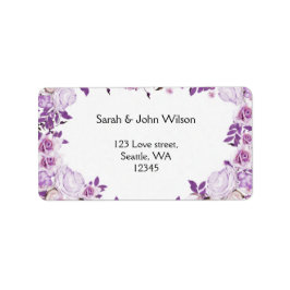 Heart Lijst Paarse lavender Rozen Weddenschap Etiket