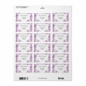 Heart Lijst Paarse lavender Rozen Weddenschap Etiket (Full Sheet)