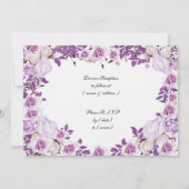 Heart Lijst Paarse lavender Rozen Weddenschap Kaart (Achterkant)