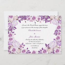 Heart Lijst Paarse lavender Rozen Weddenschap Kaart