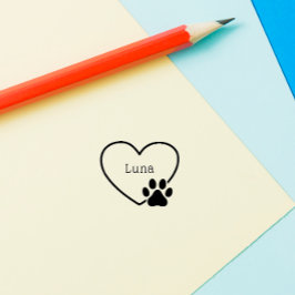 Heart Lijst - Zoete paw - Aangepaste naam Rubberstempel