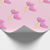 Heart Lillipop Pink Gift Cadeaupapier (Hoek)