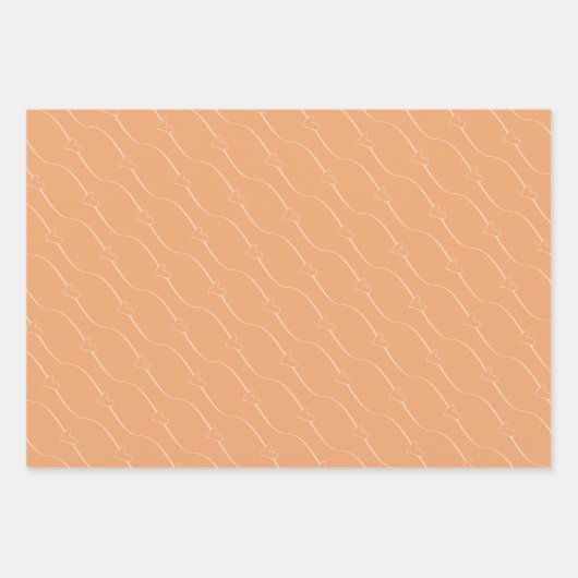 Heart Link Peach bruiloft Verloving Inpakpapier Vel (Voorkant 2)