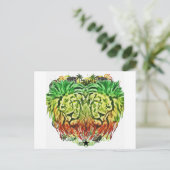 HEART LION RASTA BRIEFKAART (Staand voorkant)
