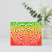 HEART LION RASTA BRIEFKAART (Staand voorkant)