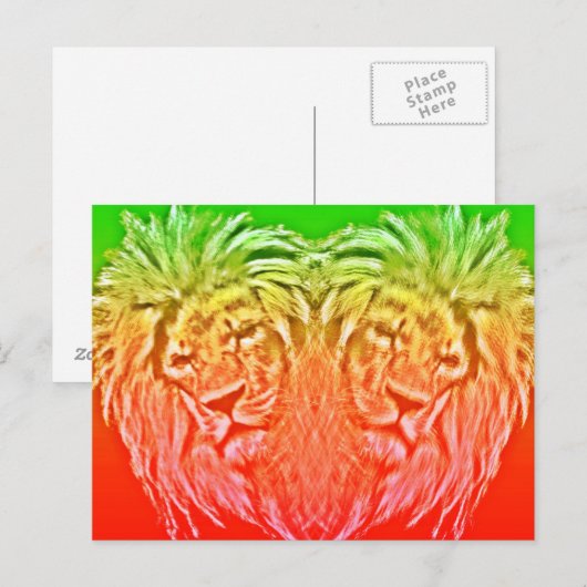 HEART LION RASTA BRIEFKAART (Voorkant / Achterkant)