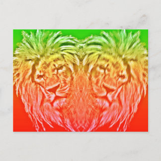 HEART LION RASTA BRIEFKAART