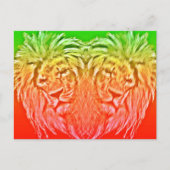HEART LION RASTA BRIEFKAART (Voorkant)