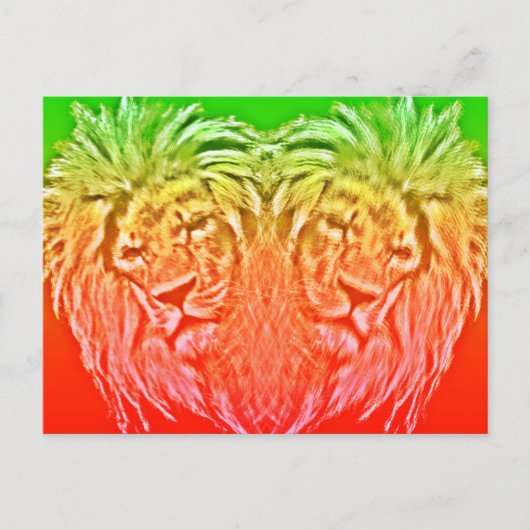 HEART LION RASTA BRIEFKAART (Voorkant)