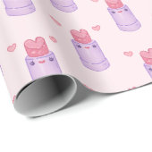 Heart Lipstick Pastel Kawaii Cadeaupapier (Rol Hoek)