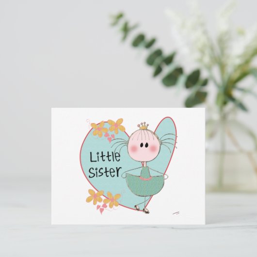 Heart Little Sister Briefkaart (Staand voorkant)