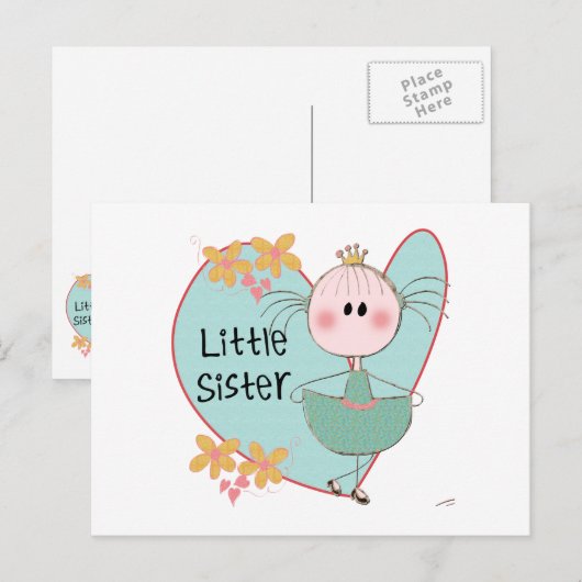 Heart Little Sister Briefkaart (Voorkant / Achterkant)