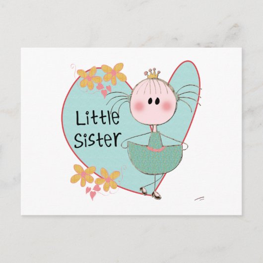 Heart Little Sister Briefkaart (Voorkant)