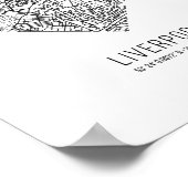 Heart Liverpool City Map (Verenigd Koninkrijk) Poster (Hoek)