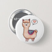 Heart Llama Ronde Button 5,7 Cm (Voorkant /achterkant)