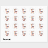 Heart Llama Ronde Sticker (Vel)
