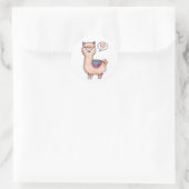 Heart Llama Ronde Sticker (Tas)