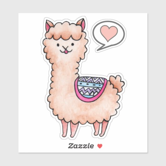Heart Llama Sticker (Vel)