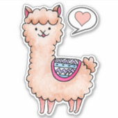 Heart Llama Sticker (Voorkant)