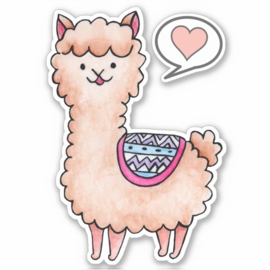 Heart Llama Sticker (Voorkant)