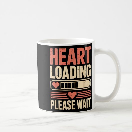 Heart Loading Please Wait Retro Xel Valentine Humo Koffiemok (Rechts)