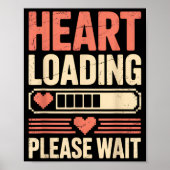 Heart Loading Please Wait Retro Xel Valentine Humo Poster (Voorkant)