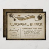 Heart Lock Skelet Key repetitie diner uitnodiginge Kaart (Voorkant / Achterkant)