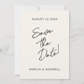 Heart Locket Schattige Modern Monogram Boog Weddin Save The Date (Achterkant)