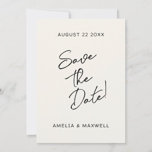 Heart Locket Schattige Modern Monogram Boog Weddin Save The Date (Achterkant)