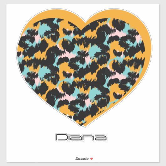 Heart Logo Text Name Business Car Sticker (Vel)