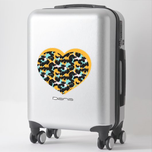 Heart Logo Text Name Business Car Sticker (Koffer)