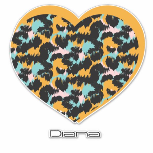 Heart Logo Text Name Business Car Sticker (Voorkant)