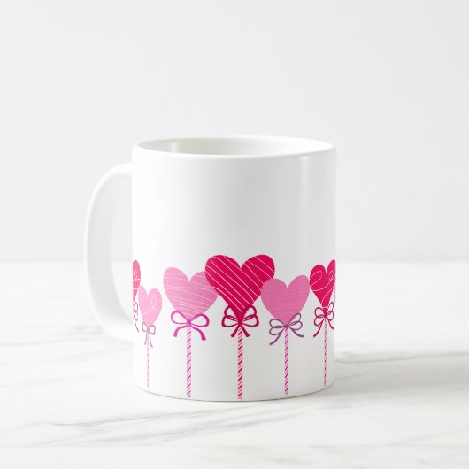 Heart Lollipop Border Coffee Mug Koffiemok (Voorkant links)