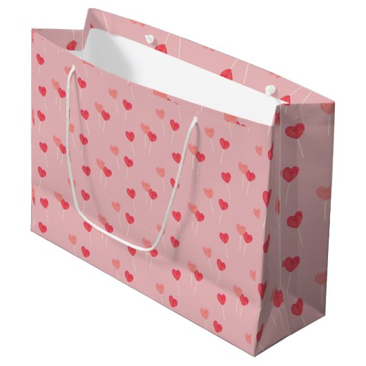 Heart Lollipop Love Gift Bag Groot Cadeauzakje (Voorkant Gekanteld)