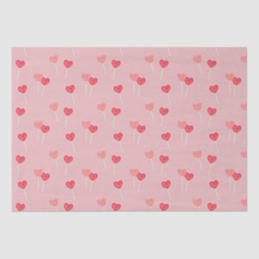 Heart Lollipop Valentijn Love Tissue Paper Tissuepapier (Voorkant)